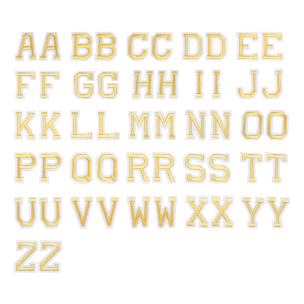 Typecat 52Pcs Iron On Letter Patches, Applique Sew Embroidered Alphabet Patches For Clothing