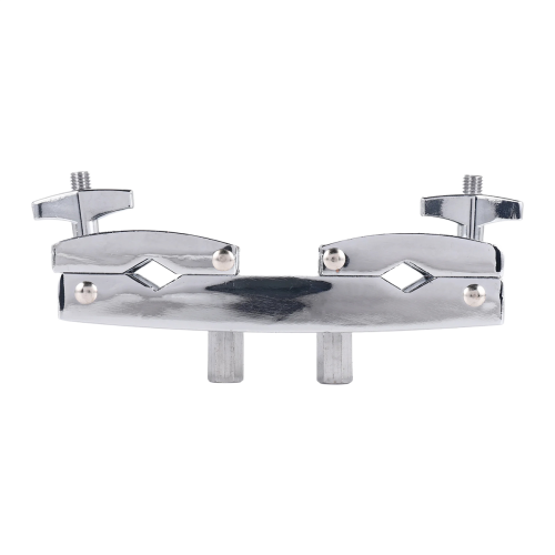 Supporto per supporto multipiatto in argento a 2 fori per batteria, piatti, campanaccio 2