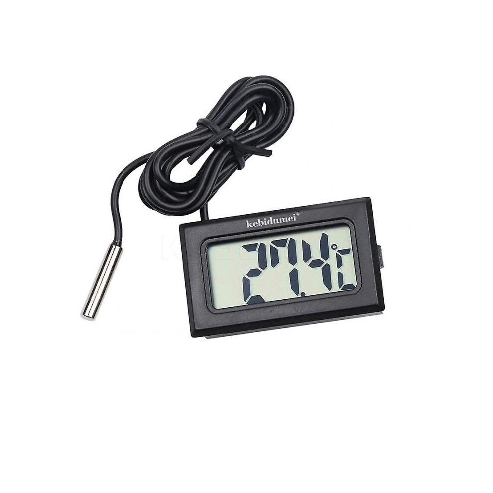 (black) LCD Digital Probe Fridge Freezer Thermometer Waterproof Temperature Meter Used for Aquarium Tank Refrigerator