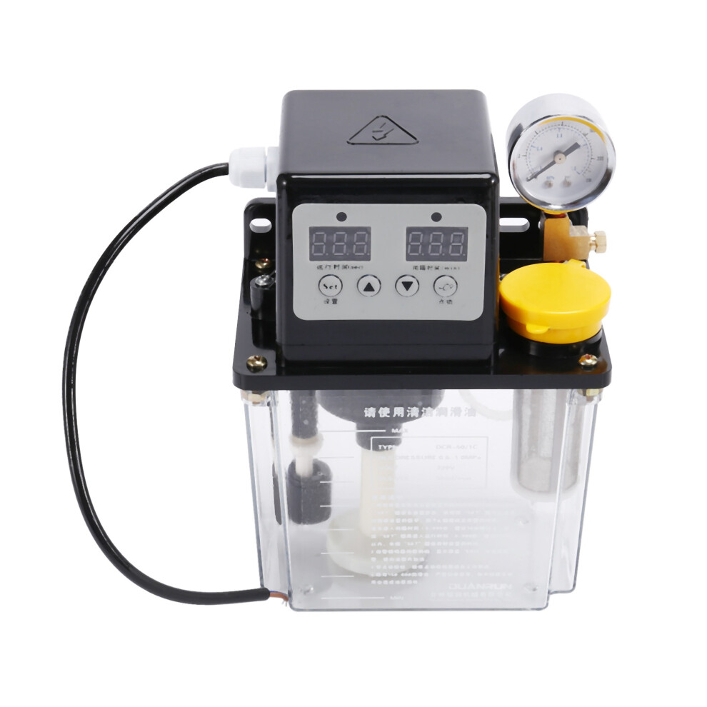 1L Lubricant Pump Automatic Lubricating Oil CNC Electromagnetic Lubrication Lubricator with Pressure Gauge-image-OPC-PGZVQTQ-NEW
