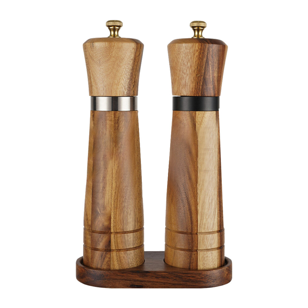 Salt and Pepper Grinder Set,Wooden Mill Shaker Easy Adjustable Ceramic Coarseness Large Refillable