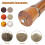 Salt and Pepper Grinder Set,Wooden Mill Shaker Easy Adjustable Ceramic Coarseness Large Refillable 4