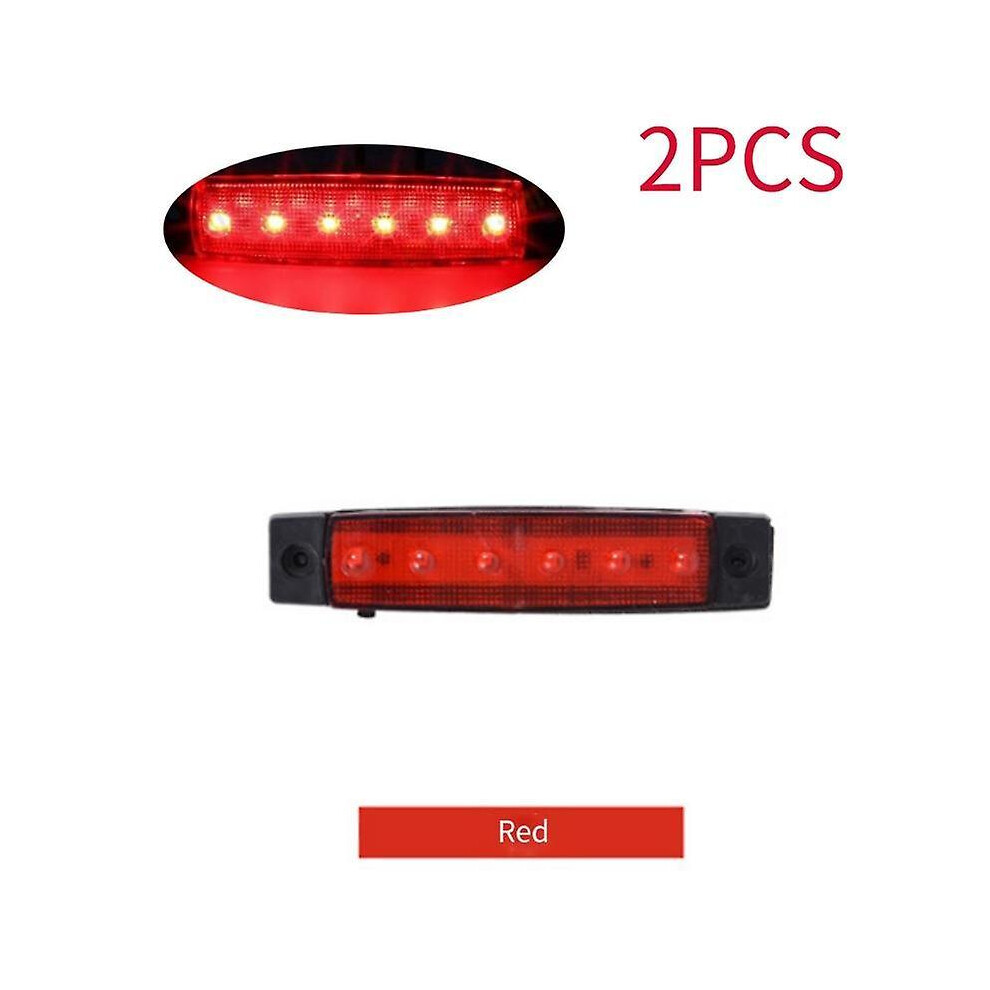 2Pcs 12V 24V Car Side Lights Indicators Light Trailer Truck Tail Light  Car Rear Warning Light 6 LED Light Auto Signal Brake Lamps