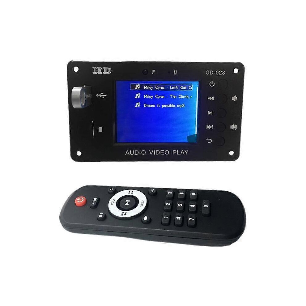 Bluetooth 5.0 MP5 MP4 MP3 Decoder Board Music Player Stereo Audio Receiver HD Video MP5 Player DIY WAV APE Decoding FM Radio USB TF for Car Amplifier