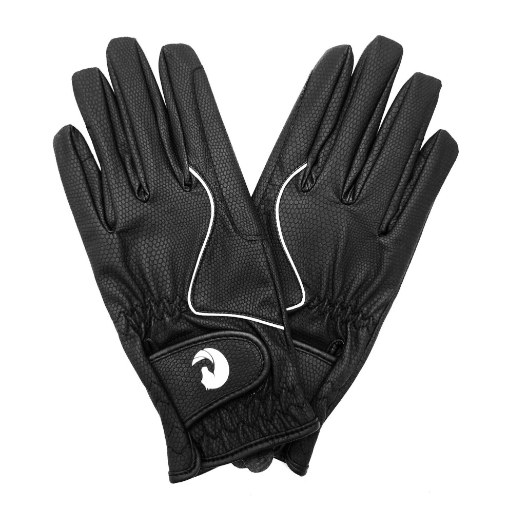 Coco Equestrian Black (XS) Ladies Breathable Synthetic Leather Horse Riding Gloves