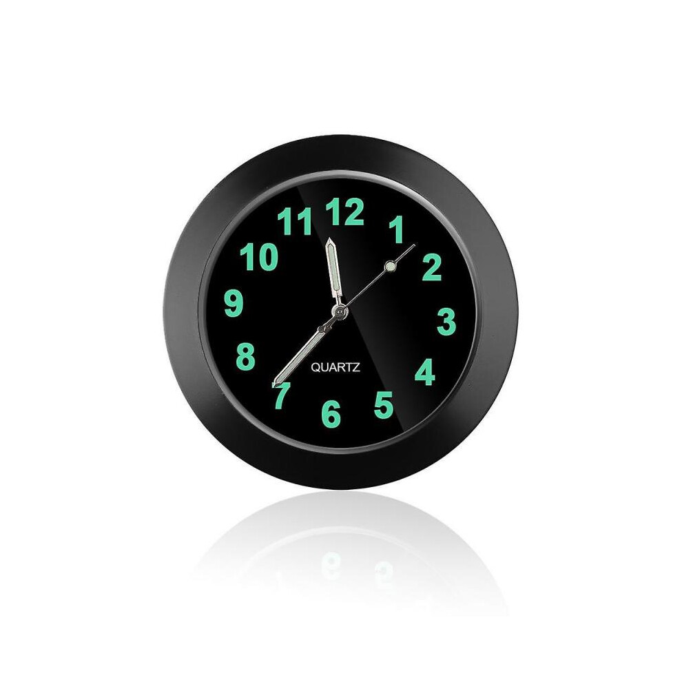 (black) Luminous Auto Gauge Clock Mini Car Air Vent Quartz Clock with Clip Auto Air Outlet Watch for Car Motorcycle