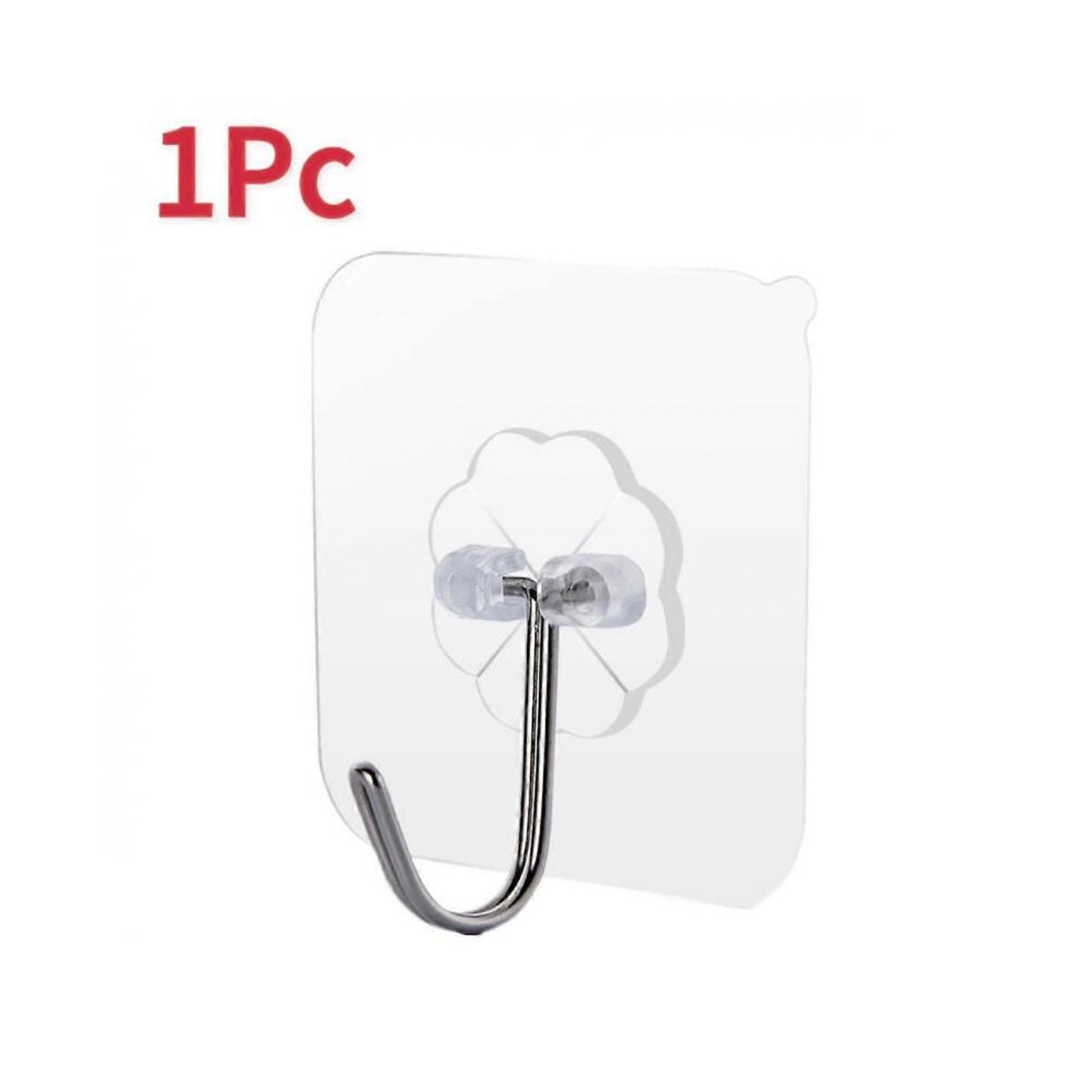 (1PCS) 1-30Pcs Transparent Self Adhesive Wall Hooks Strong Adhesive Door Wall Holder Duty Sticky Hooks Key Towel Hangers For Kitchen Bathroom