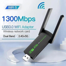 1300Mbps USB 3.0 WiFi Adapter Free Driver 2.4GHz/5GHz Dual-Band Wi-Fi Dongle Receiver 80211ax/ac/a/b/g/n WIFi 5 Wireless Network Card for PC Laptop