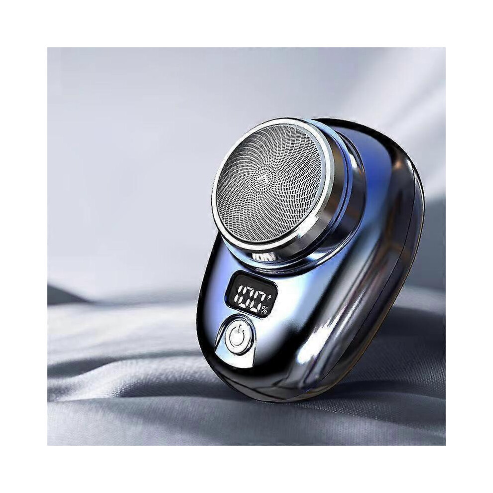 (blue) Portable Electric Shaver for Men Razor USB Charging Dry Wet Beard Body Hair Trimmer Mini Pocket Shavers Waterproof Razor Travel Onboard