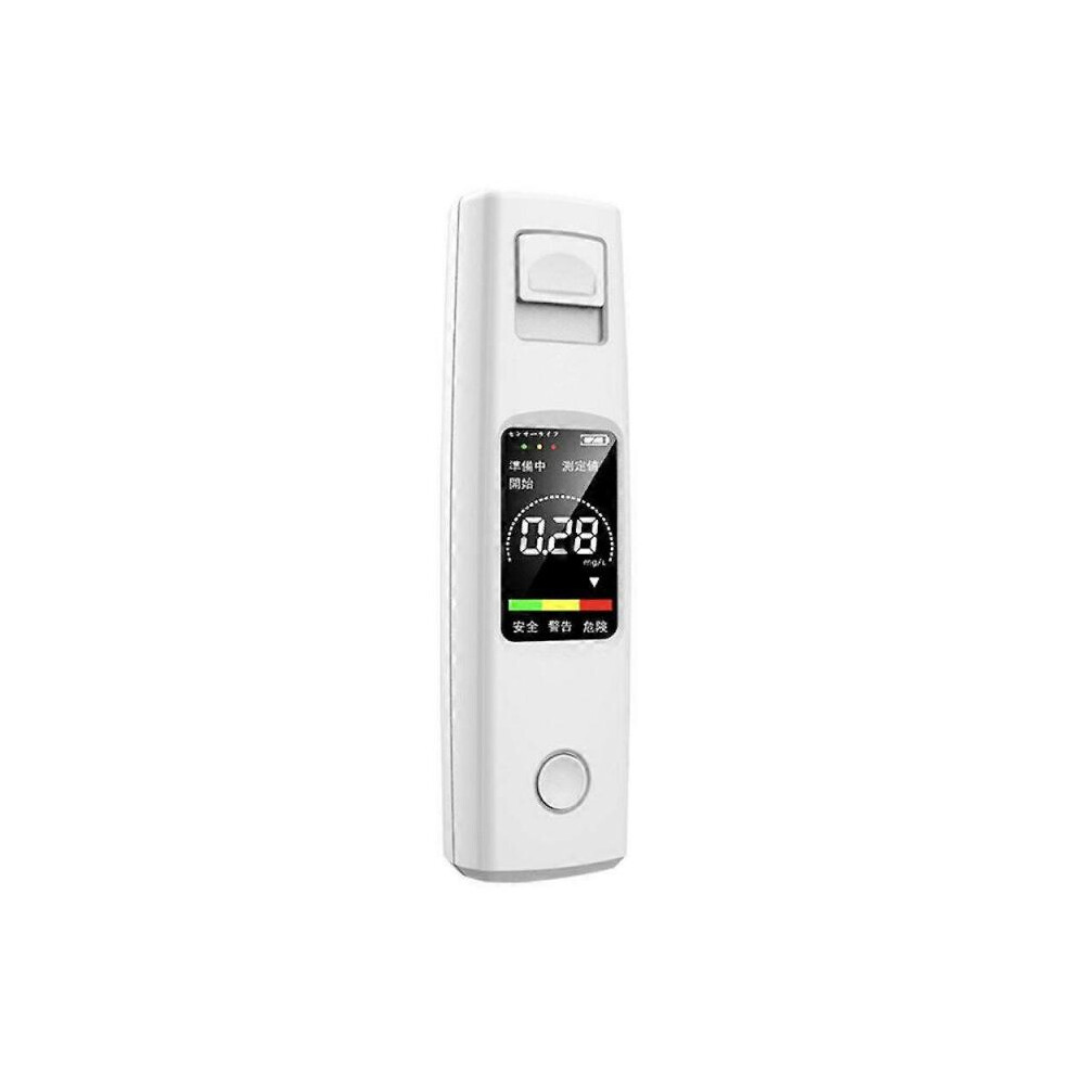 (white) Non-contact Portable LCD Display Backlight Digital Alcohol Breath Tester Meter Professional Police Breathalyzer Alcohol Analyzer Detector
