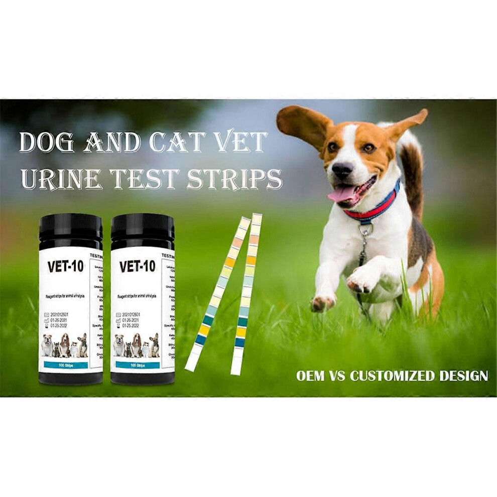 Pet Urine Testing Strips, 100 Urinalysis Parameter Tests for Dogs,Cats,Vets, Accurate Testing for V