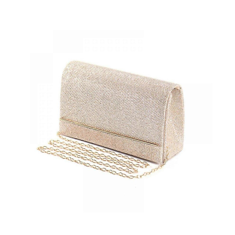 Sac à Chaînes, Pochette Femme, Sac à Soirée Pailletée, Sac Enveloppe Elégant Sac à Chaînes Sac à Corps pour Mariage Soirée Loisir Date (Or)