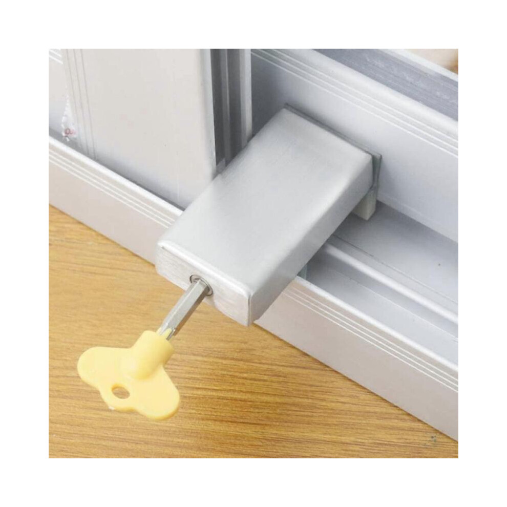 1PCS Door Window Lock Adjustable Stopper Thick Sliding Safety Anti Theft Children Security LockChild Plastic Steel Aluminum Free Rails Limit Window Do