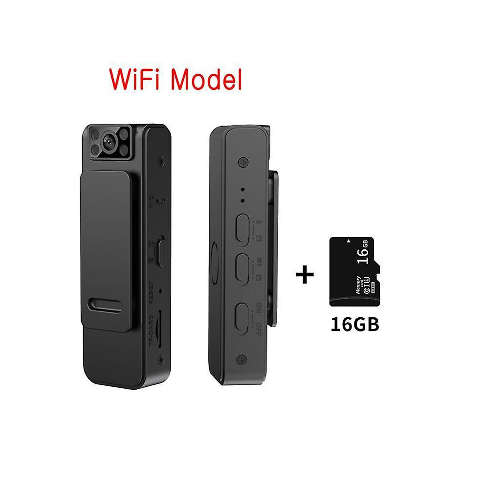 (Camera with 16GB card) L8 Mini Camera Video Audio Recorder HD 1080P Conference Outdoor Sports Loop Recording Camcorder Lavalier Camera Magnetic Backclip
