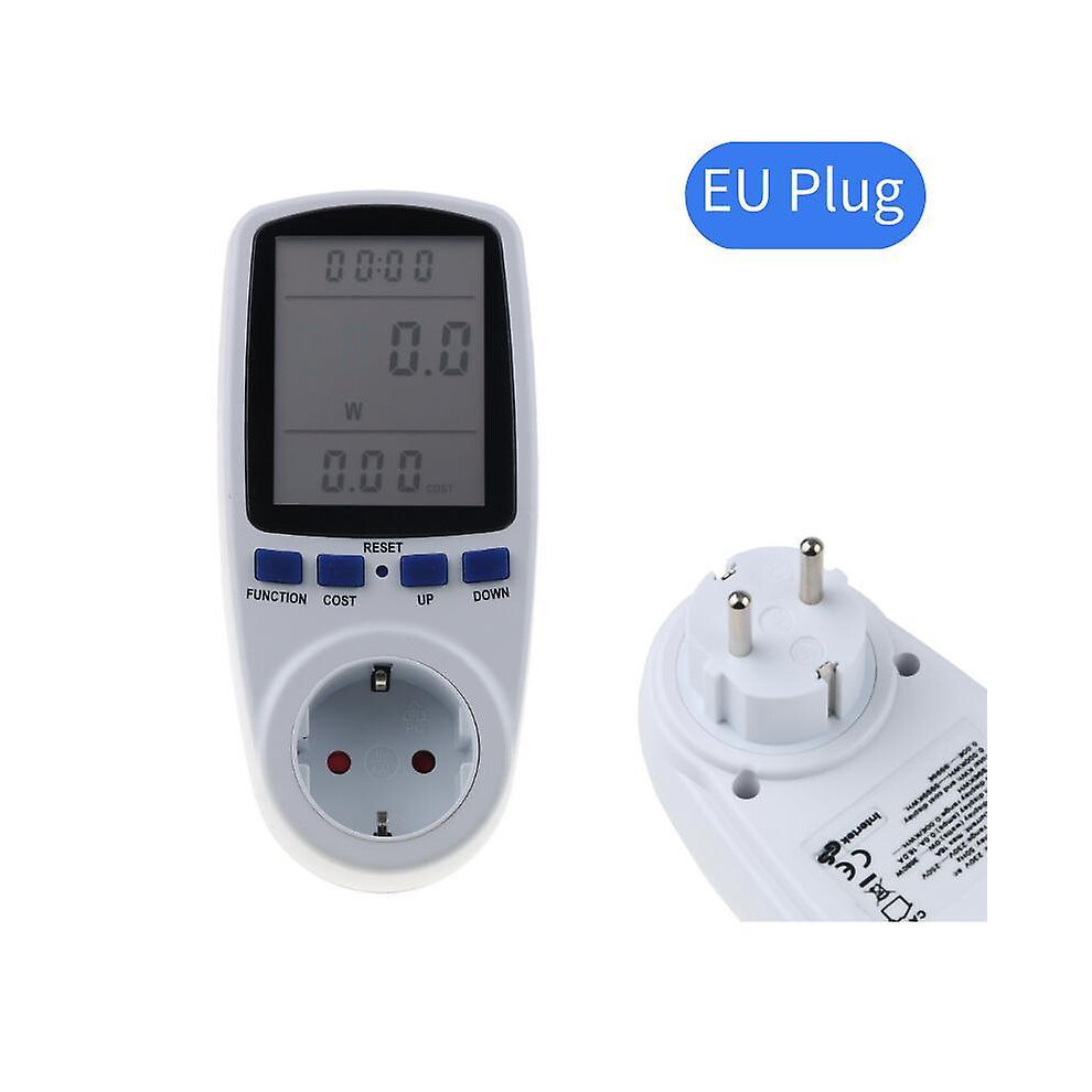 (EU plug) Electronic Energy Meter Measuring Outlet Socket Digital Wattmeter Power Voltage Wattmeter Power