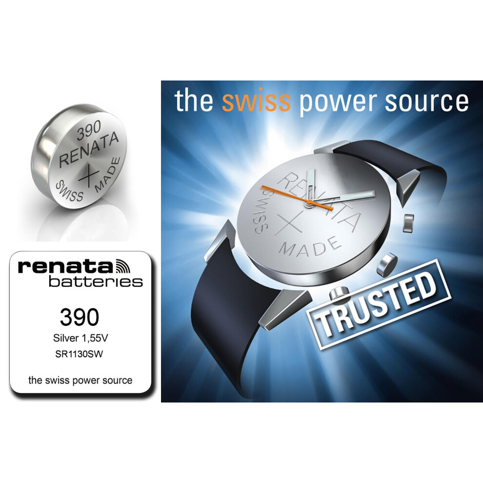 Renata 390 SR1130SW Silver Oxide Watch Battery Swiss Made