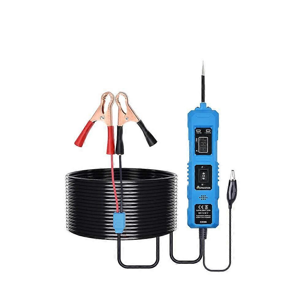 (blue) Automotive Electric Circuit Tester Car Electrical System Tester Car Truck Circuit Scanner Pen With LED Light Digital Display Vehicle Diagnostic Tool