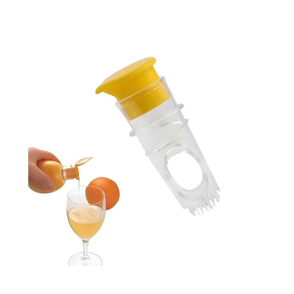 (yellow) Hand Juicer Pourer Screw Stainless Steel For Lemon Orange Limes Citrus Manually Lemon Squeezer Juice Squeeze Fruit Tool