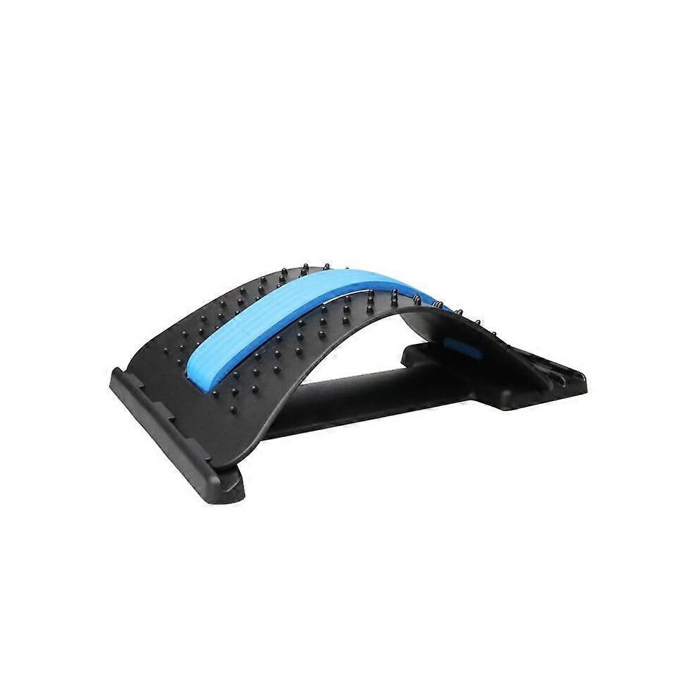 (blue) Portable Back Massager Stretcher Equipment Lumbar Traction Device Massage Tools Magic Stretch Fitness Relaxation Spine Pain Relief Back Pain Corrector