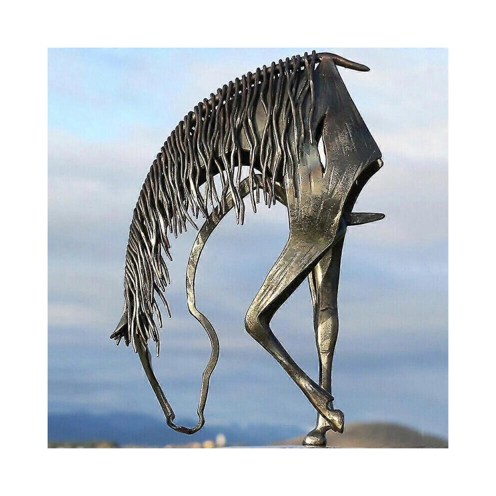 Metal Horse Statue Sculpture Home Garden Ornament Figurine Decor Art Craft GiftForaging