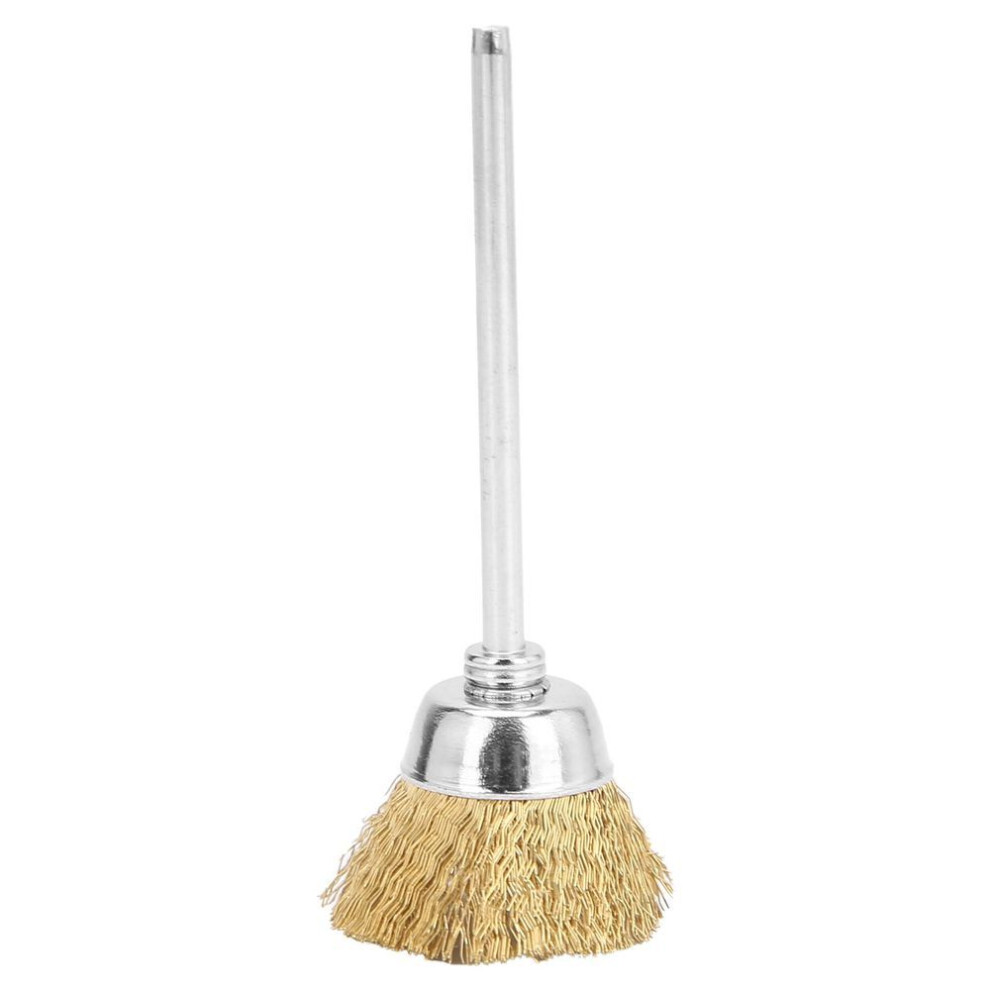 Brass Wire Nail Drill Bit Cleaning Brush Nail Polishing Head Cleaner Manicure Tool AccessoryGold