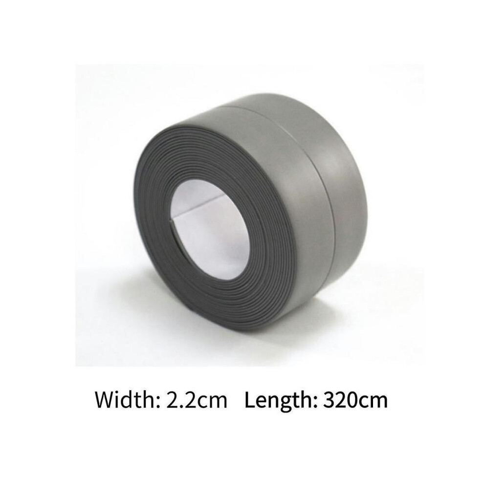 (2.2CM x 320CM, grey) PVC Bathroom Kitchen Shower Waterproof Mould-Proof Tape Sink Bath Sealing Strip Toilet Gap Caulk Strip Strong Self Adhesive Tape