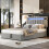 Ottoman Lift Storage Bed Fully Upholstered Bed with small pockets 2