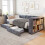 Upholstered bed, 3FT single bed 90x190cm, Daybed sofa bed With light strip 2