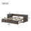 (Linen) Upholstered Bed bottom with trundle bed easy assembly 3FT single bed 6