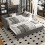 (Linen) Upholstered Bed bottom with trundle bed easy assembly 3FT single bed 1