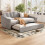 (Velvet) Upholstered Bed bottom with trundle bed easy assembly 3FT single bed 3
