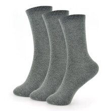 (3-6 Years, Grey) Kids Girls Boys Plain Crew Pack Of 3 Cotton Socks