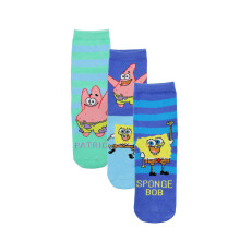 (2-4 Years, Spongebob) Kids 3 Pack Boys Spongebob Squarepants Ankle Sock