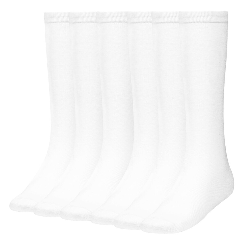 (7-10 Years, White) Girls Boy 3 Pack Plain Knee High Comfortable Sock-image-OPC-PGZW2K6-NEW