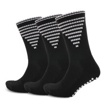 (12 - 14 Years, Black) Mens 3 Pack Football Grip Breathable Sports Socks