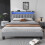 (4ft6 double bed 135x190cm) Upholstered Bed door storage With LED light strip, 3 USB port+1 Type C 1