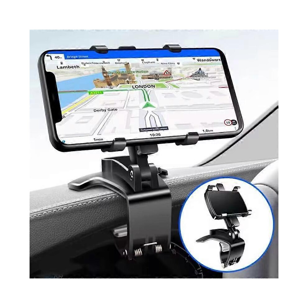 1Pc Car Phone Holder Mount 360 Degree Rotation Dashboard Cell Phone Holder for Car Clip Mount Stand Suitable for 4 To 7 Inch Smartphones