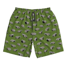 (Badger Pattern_10230) Famgem Men's Beach Shorts Hawaiian Swim Trunks with Pockets Quick Dry Board Swimwear Bathing Graphic Printed Suit for Surfing Lounge Running Gifts
