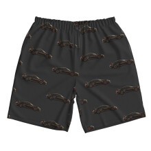 (Black Porsche GT3RS_5810) Famgem Men's Beach Shorts Hawaiian Swim Trunks with Pockets Quick Dry Board Swimwear Bathing Graphic Printed Suit for Surfing Lounge Running Gifts