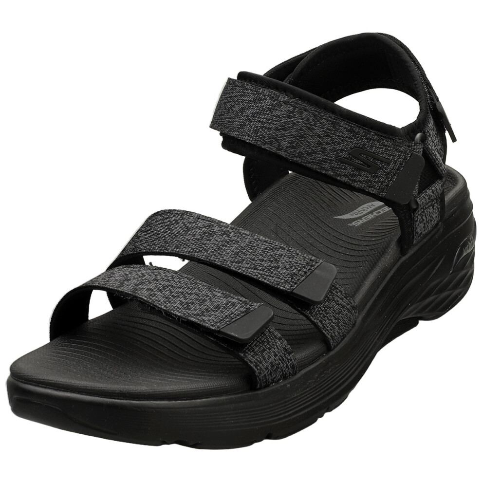 (8) Skechers Max Cushioning Arch Fit Prime Womens Walking Sandals in Black Grey