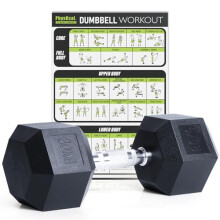 PhysKcal Hex Dumbbells 30kg Single, Odourless Poly Rubber Encased Dumbbells Set 2.5KG 5KG 7.5KG 10KG 12.5KG 15KG 20KG Home Gym Weights Set