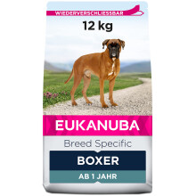 Eukanuba Breed Specific Boxer Trockenfutter - optimal auf die Rasse abgestimmtes Premium Hundefutter mit Huhn, 12 kg