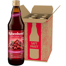 RABENHORST - Cranberry Muttersaft 6er Pack (6 x 700ml). 100 % purer Cranberry-Direktsaft aus erster Pressung aus sorgf?ltig ausgew?hlten, original nor