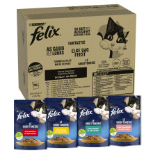 FELIX Katzenfutter nass in Gelee, Sorten-Mix, 120er Pack (120 x 85g)