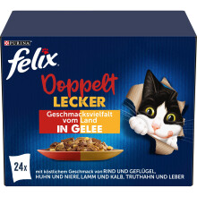FELIX So gut wie es aussieht Doppelt Lecker Katzenfutter nass in Gelee, Sorten-Mix, 4er Pack (4 x 24 Beutel ? 85g)
