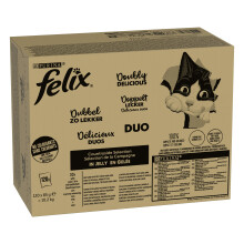 FELIX So gut wie es aussieht Doppelt Lecker Katzenfutter nass in Gelee, Sorten-Mix, 120er Pack (120 x 85g)
