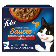 FELIX Sensations Saucen Katzenfutter nass, Sorten-Mix, 4er Pack (4 x 24 Beutel ? 85g)