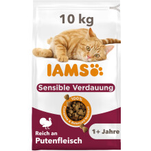 IAMS Sensible Verdauung Katzenfutter trocken mit Pute - Trockenfutter f?r Katzen mit empfindlichen M?gen ab 1 Jahr, 10 kg