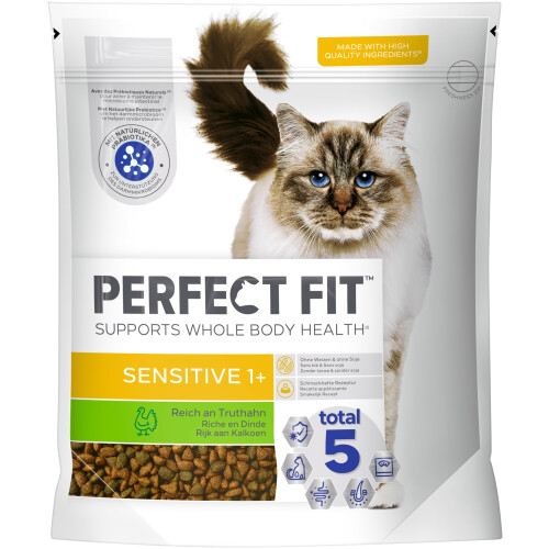PERFECT FIT? Katze Beutel Sensitive 1+ mit Truthahn 5x1,4kg 1