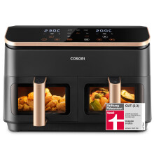 COSORI Hei?luftfritteuse 2 Kammern, Testsieger der Stiftung Warentest, 6-in-1 Dual Zone Airfryer 8,5 L, Doppelkammer mit Sichtfenster f?r vollst?ndige
